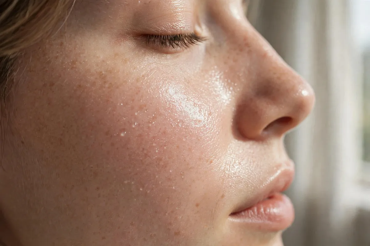 Close-up of glowing healthy skin showing the benefits of ceramides for the skin barrier