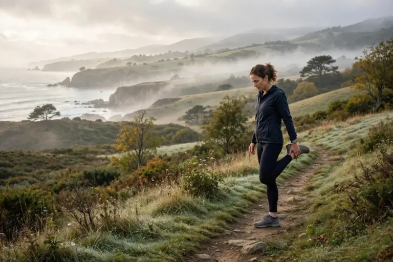 Runner warming up in the first ten minutes of a workout